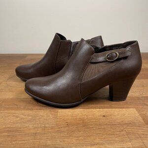 Croft & Barrow Ortholite ECO INES Brown Faux Leather Ankle Boot